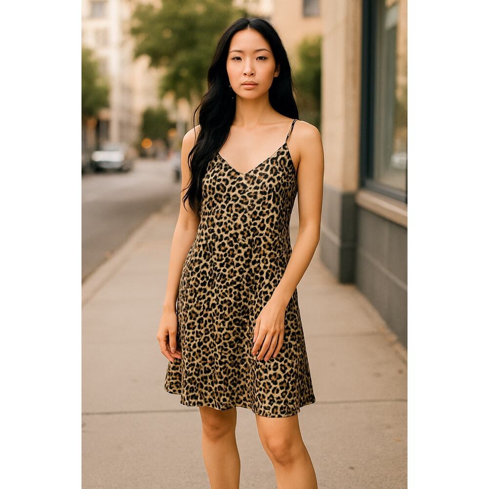 Sam Edelman New Womens Animal Print Slip Dress Size 4 Whimsigoth Grunge Mob WIfe